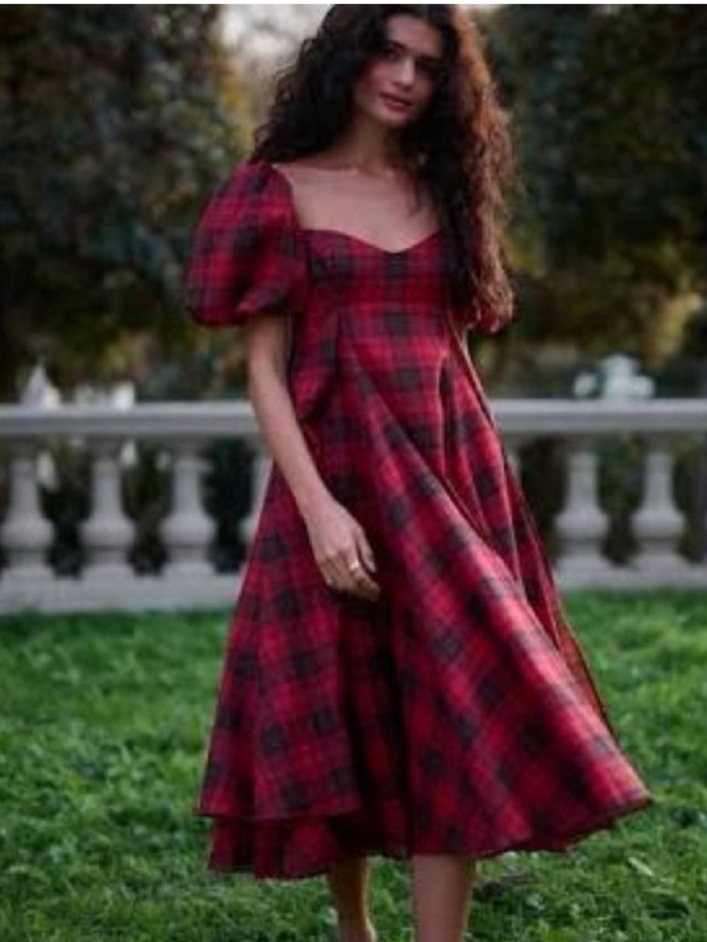 NWT Selkie Dress The Royal Tartan Day Dress Midi in Red Black Plaid